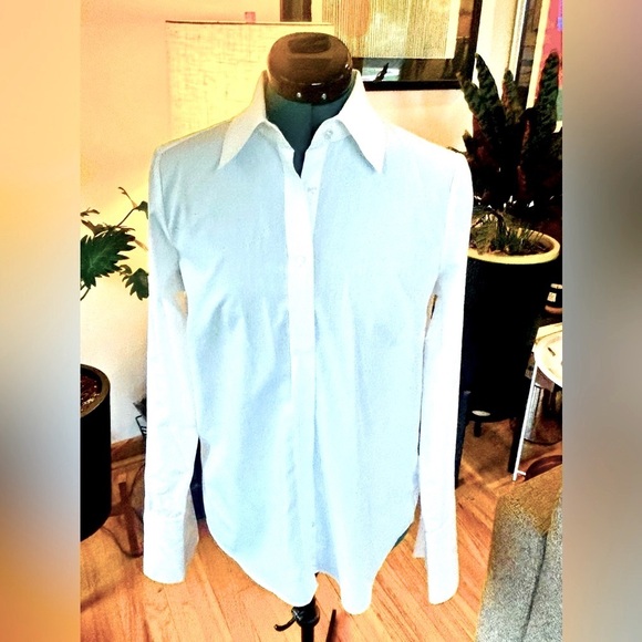 Izod White Cotton Collared Button-down Shirt with French Cuffs Size Small - Picture 2 of 5